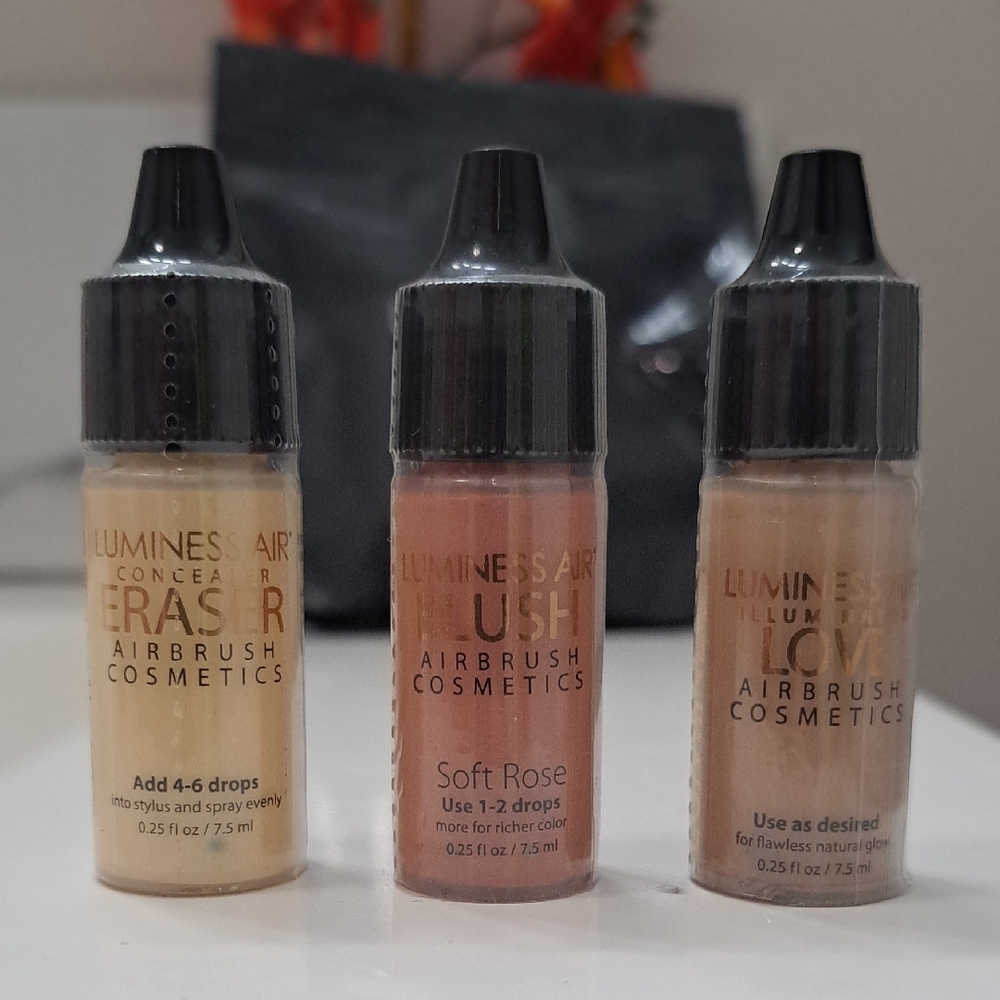 Luminess Airbrush Cosmetics Set - Soft Rose, Beige, and Cream